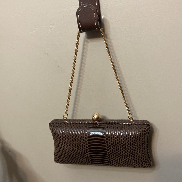 Vintage Leather Mini Hand Clutch Snap Closure Bag - Super Cute & Stylish! - Picture 12 of 14